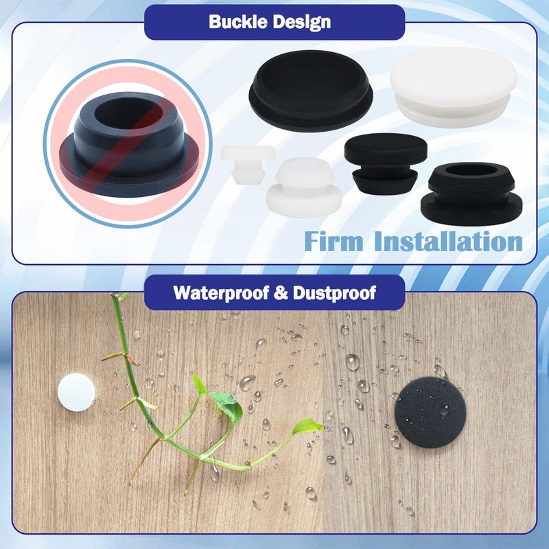 Tugermoola 77PCS 7 Sizes Rubber Hole Plugs for Round Holes 1/5" 1/4" 3/8" 1/2" 5/8" 3/4" 1" Rubber Plug Black - Image 4